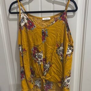 Promesa Gold Tie Front Camisole Top